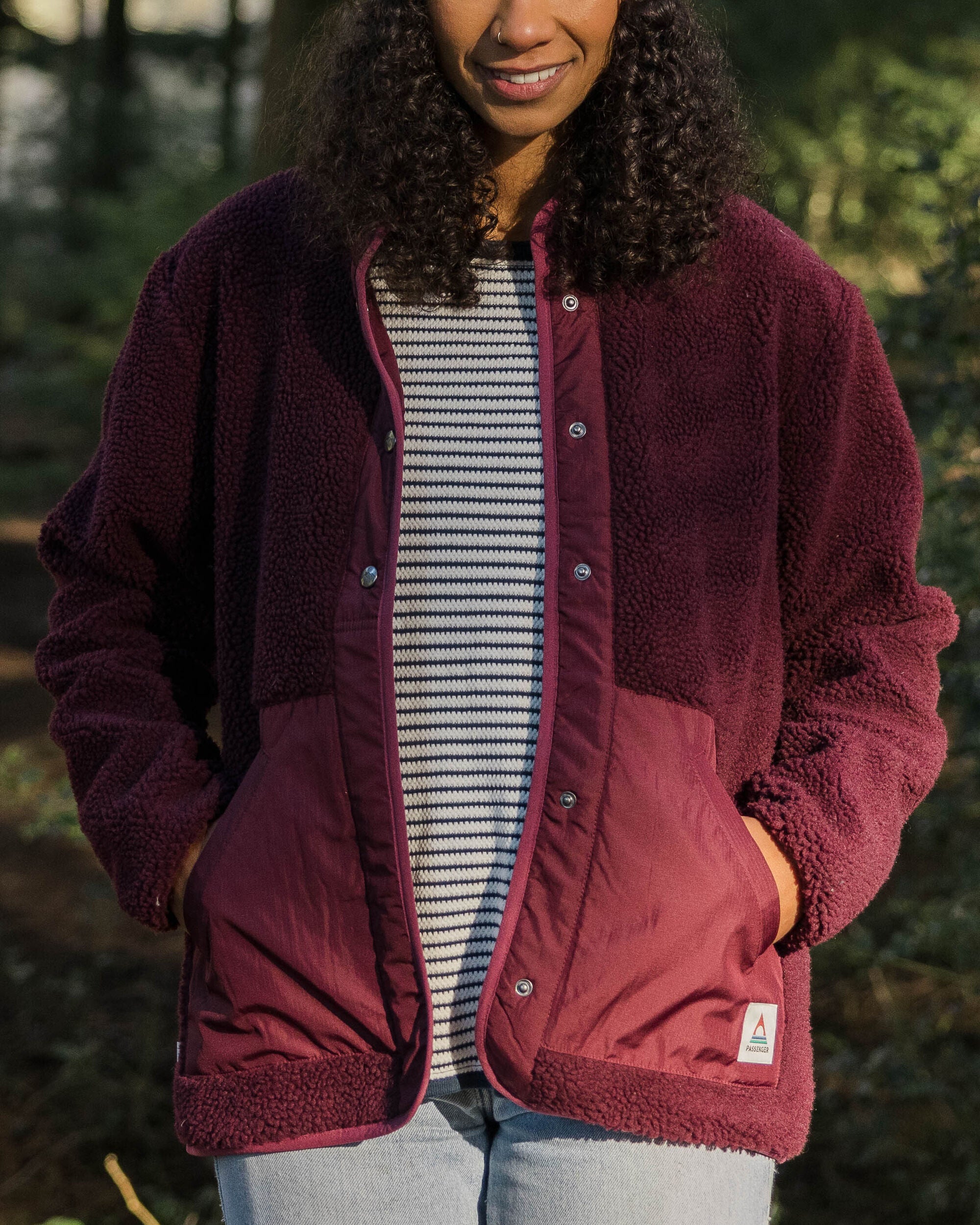 Clover Recycled Deep-Pile Sherpa Fleece - Wine - Lifestyle