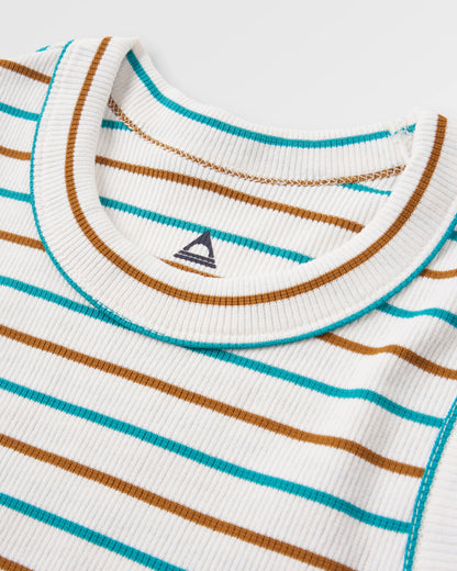 Out There Ribbed Vest - Spruce Yellow/Aqua Stripe - Flatlay