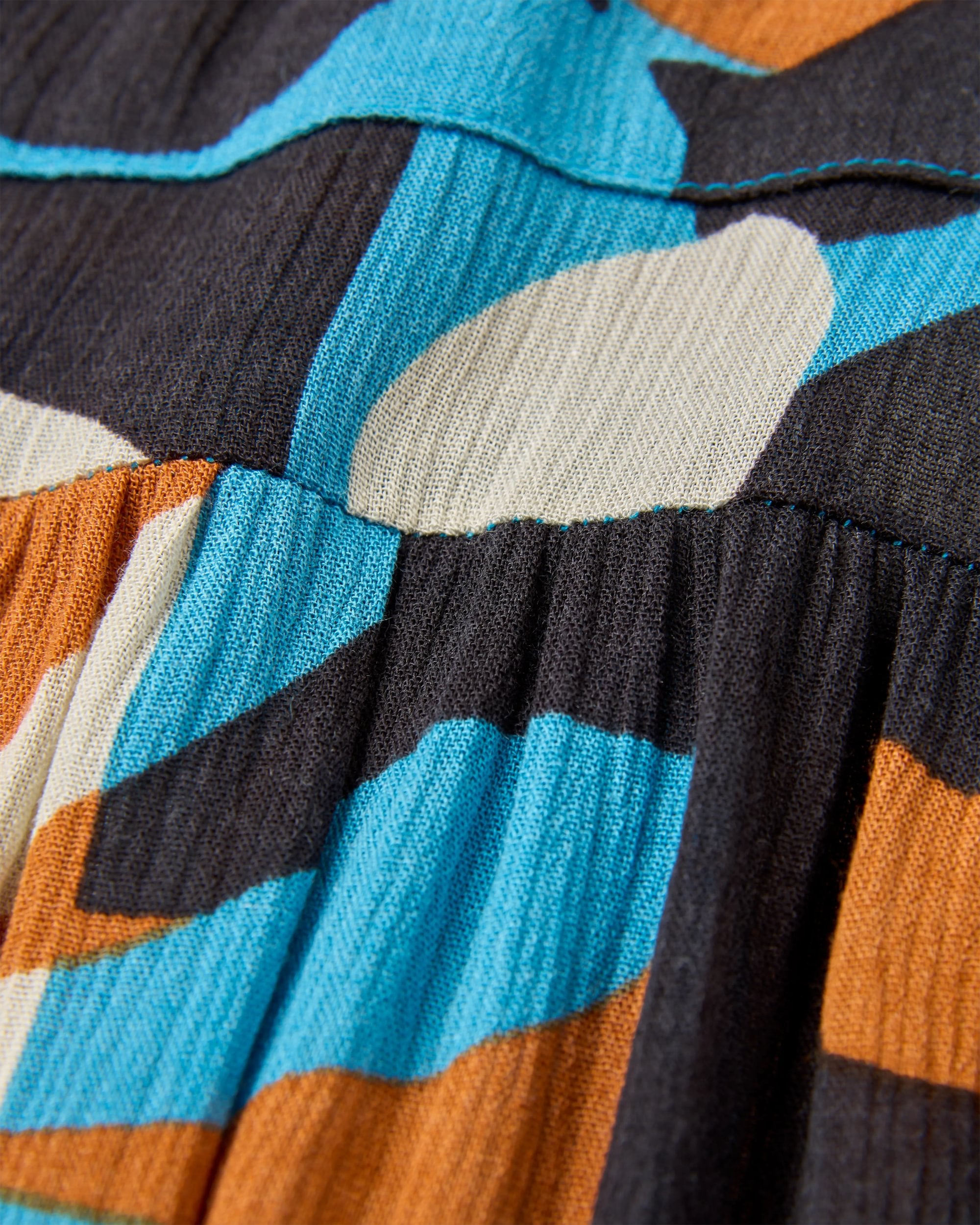 Zephyr Woven Maxi Skirt - Mountain Foliage Blue - Flatlay