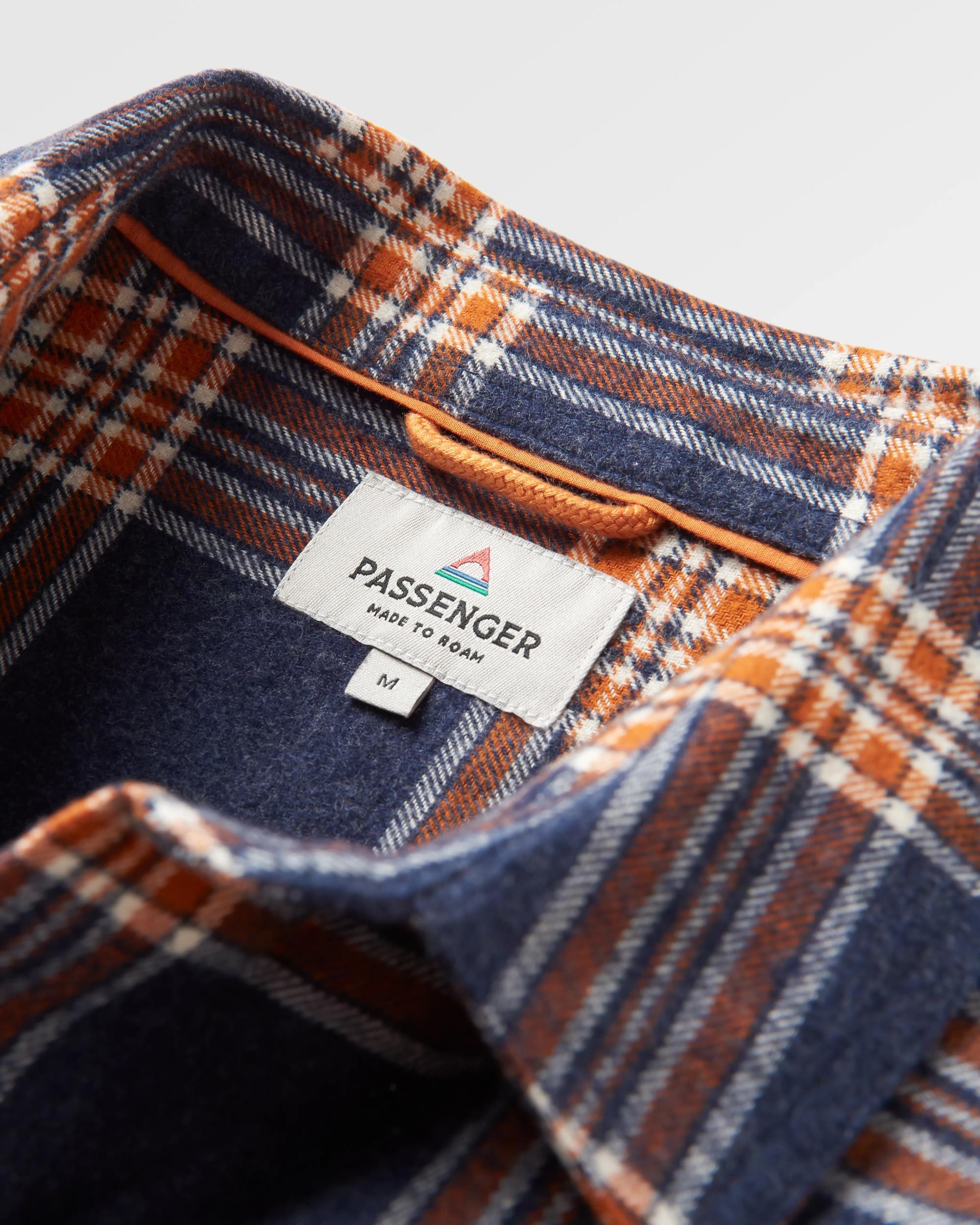 Rustic Organic Cotton Heavyweight Overshirt - Rich Navy Check - Flatlay