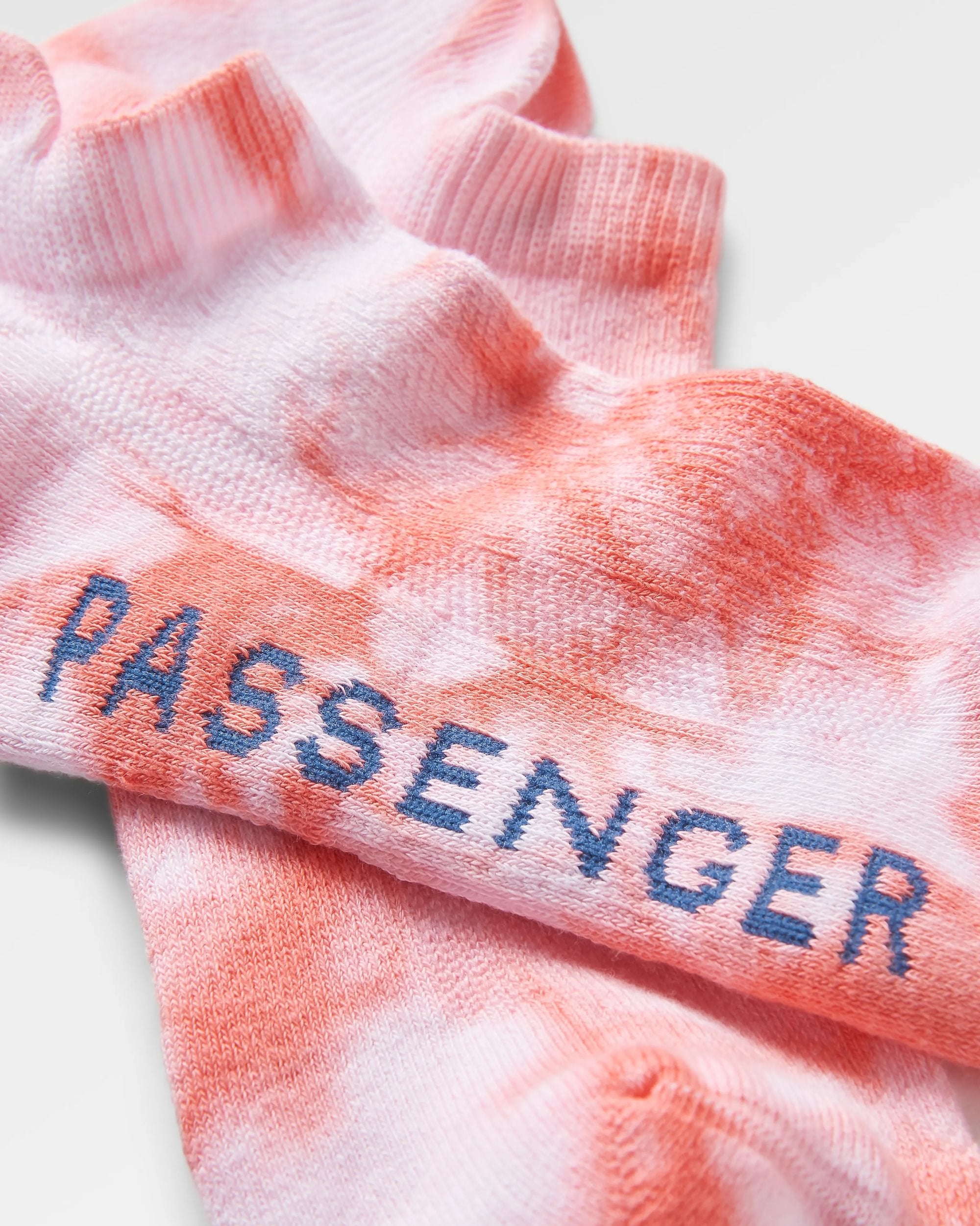 Organic Trainer Socks - Tie Dye Shell Pink - Flatlay