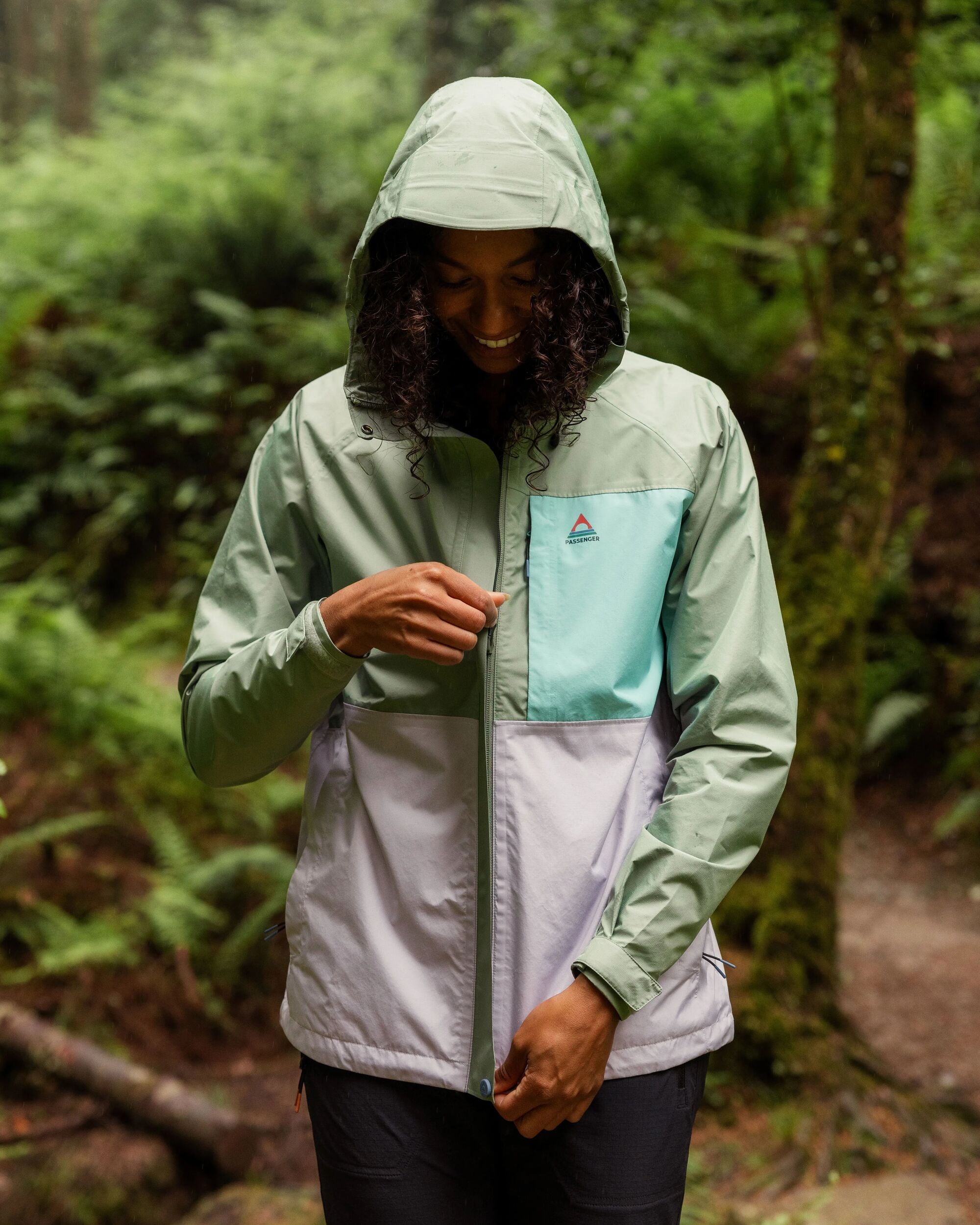 Trailscape Women's Waterproof Jacket Pistachio/Lilac Mist/Aqua