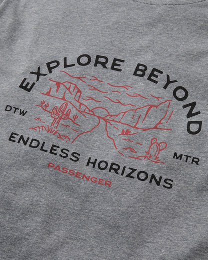 Horizons T-Shirt - Grey Marl - Flatlay