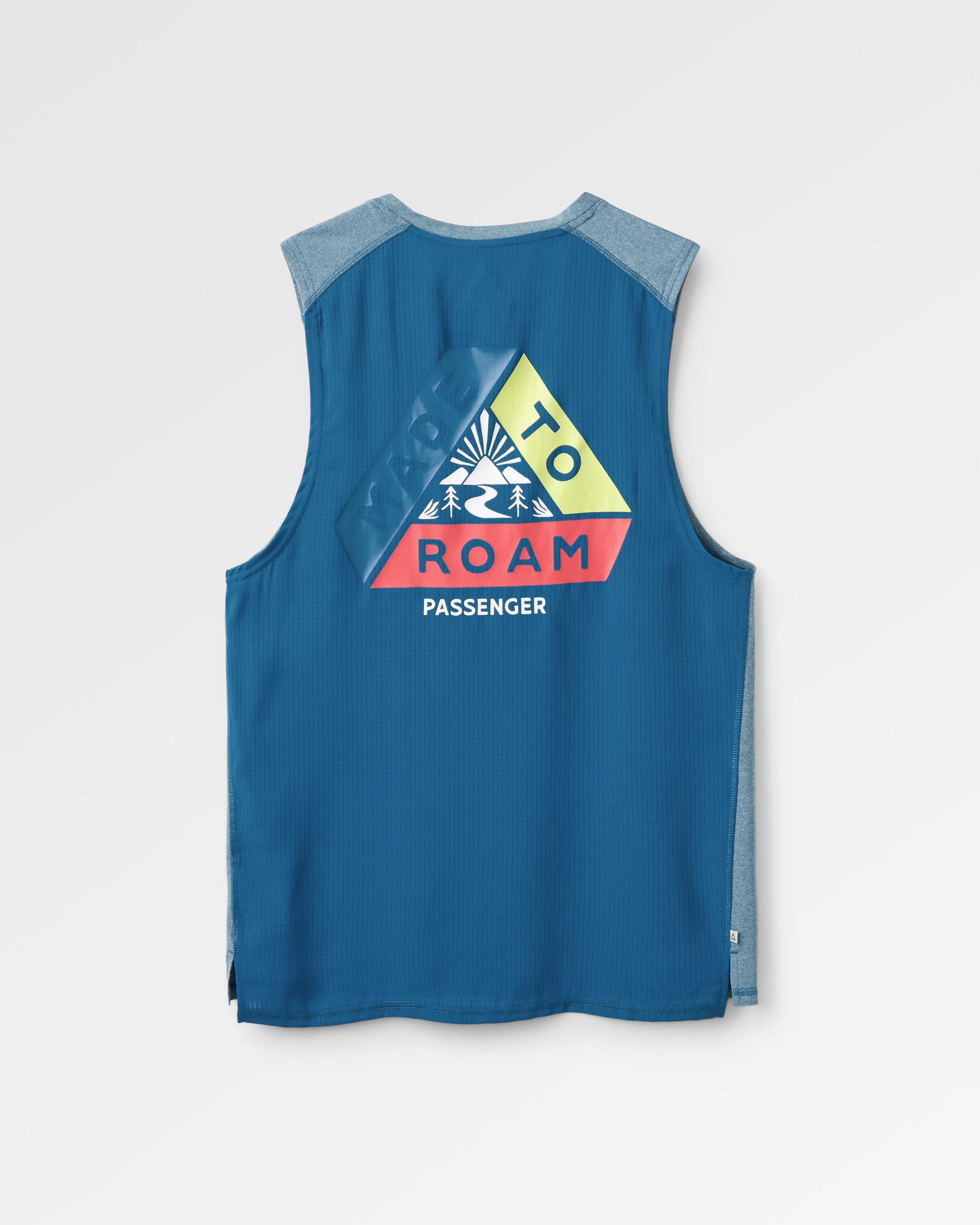 Boardwalk Active Recycled Vest - Blue Steel Marl - Flatlay