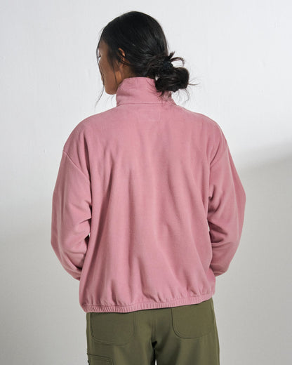 Ayla Micro Polartec® 1/4 Zip Fleece - Pink Haze - Studio Model