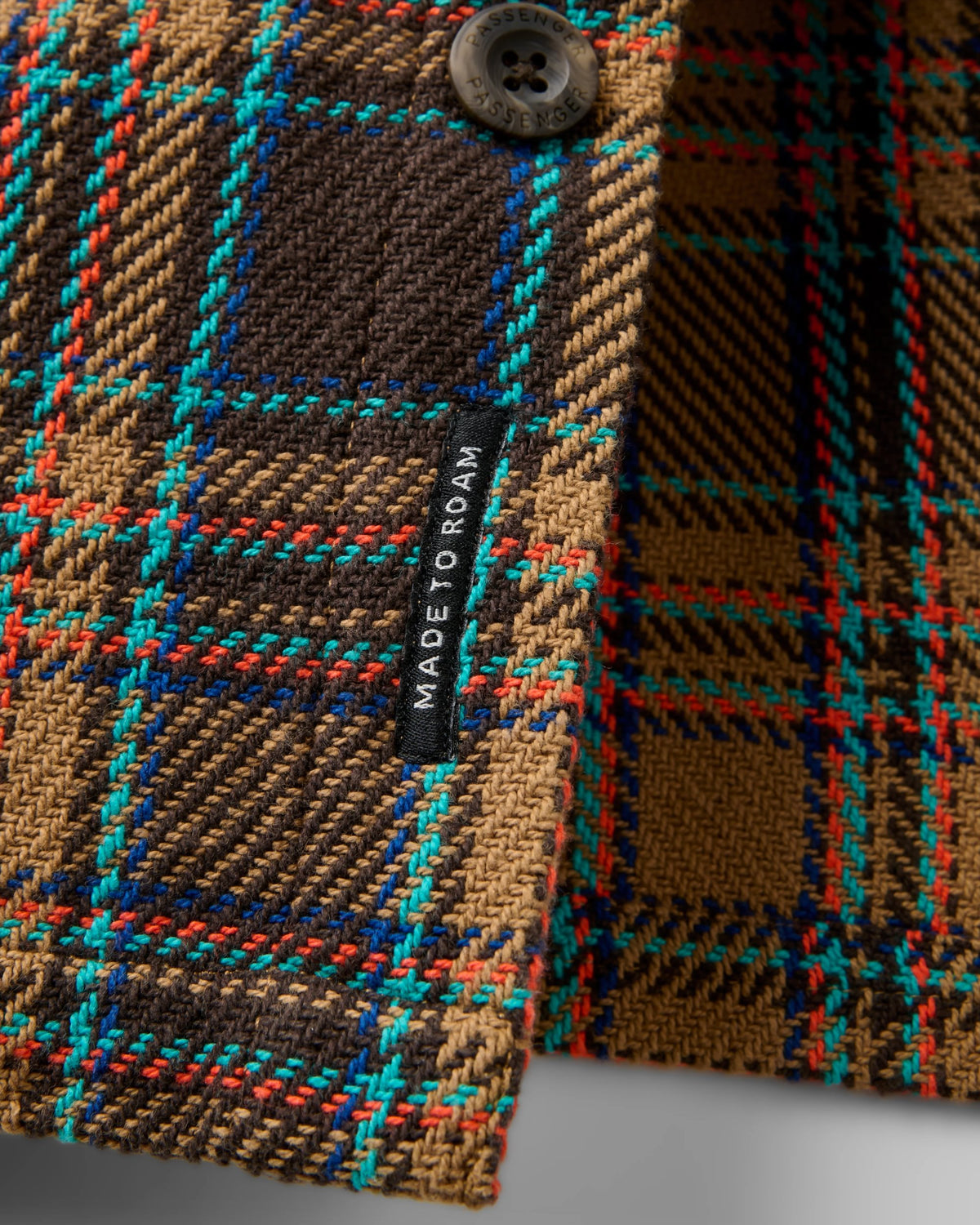 Island Heavy Twill Shirt - Caramel/Espresso Check - Flatlay