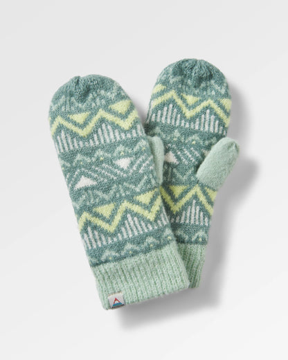 Nettle Recycled Fleece Lined Mittens - Arctic - Flatlay