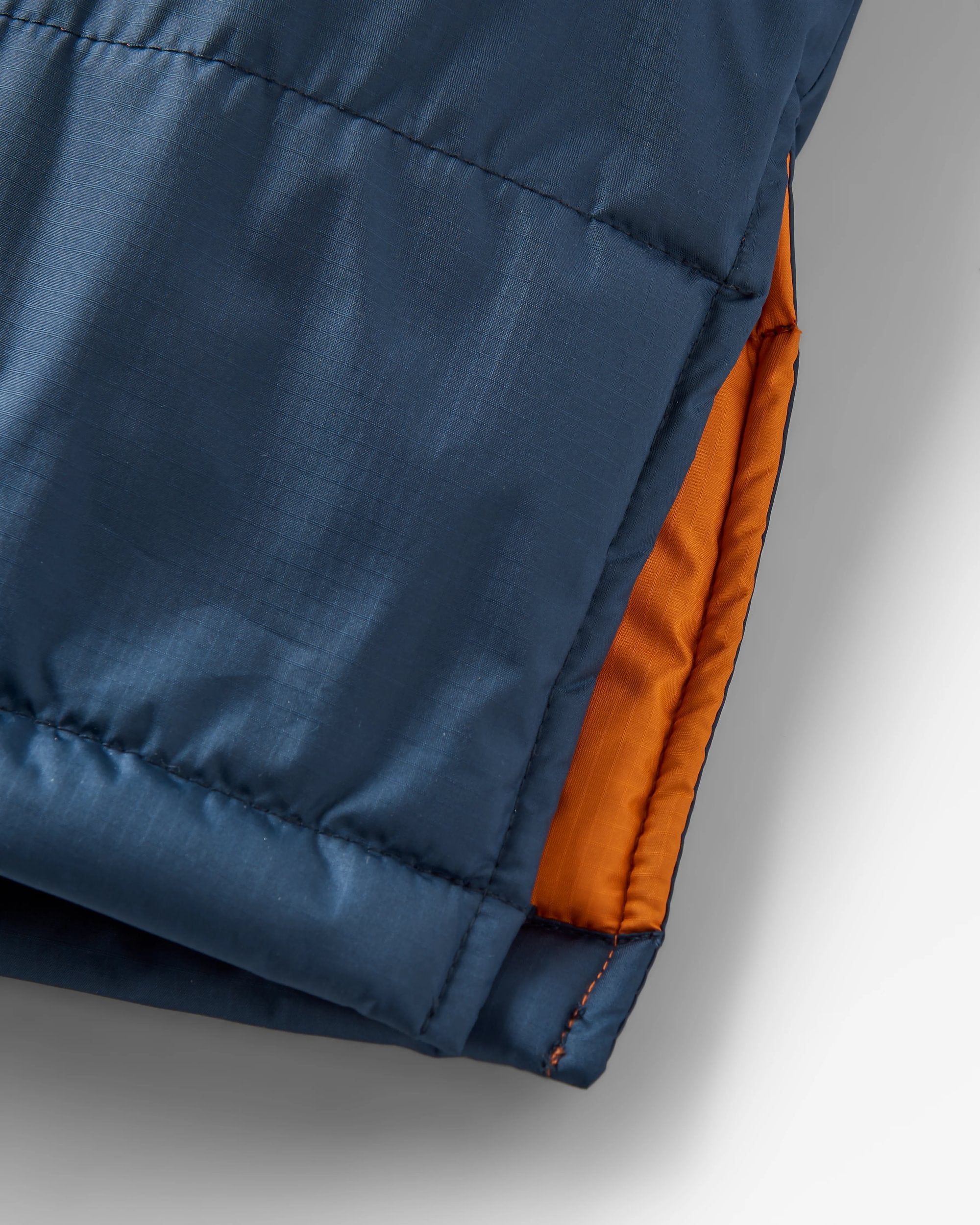 Waves Recycled Sherpa Lined Changing Robe - Sunrise Orange/Rich Navy - Flatlay