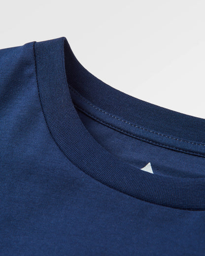 Phoenix Organic Cotton LS T-Shirt - Rich Navy - Flatlay