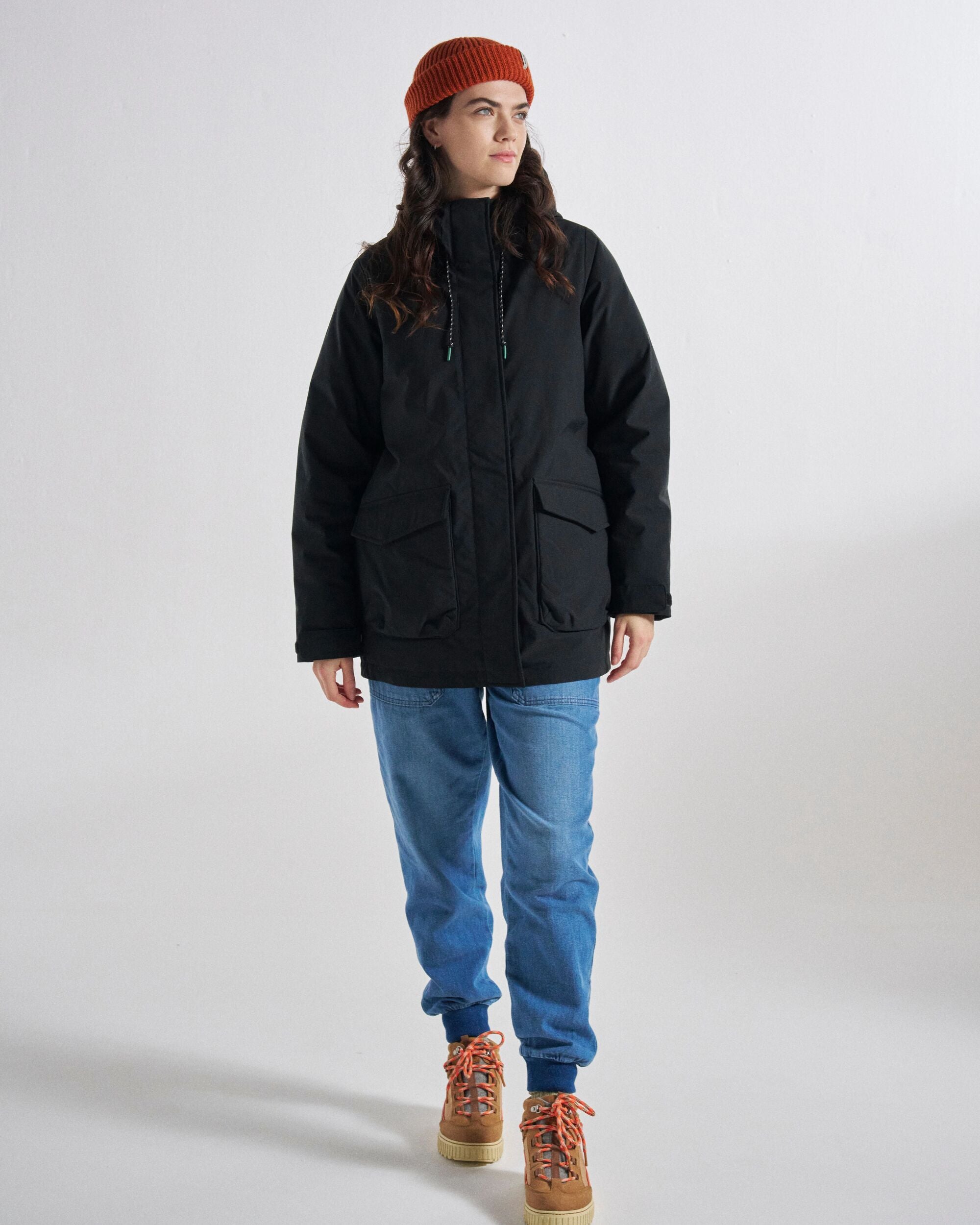 Alaska Recycled Insulated Parka - Black - Studio Model