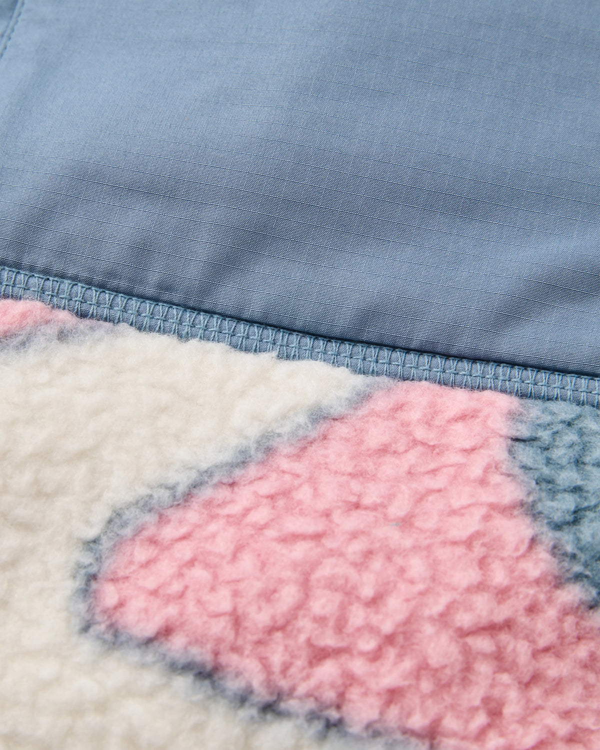 Home Full Zip Sherpa Gilet - Slower Rhythms Stormy Blue - Flatlay