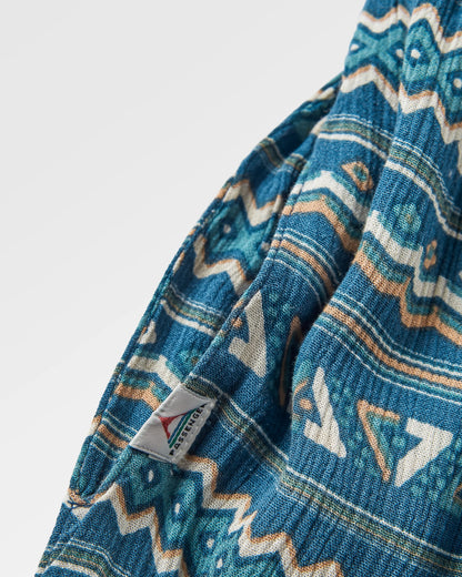 Daylily Loose Trouser - Geo Stripe Dark Denim - Flatlay