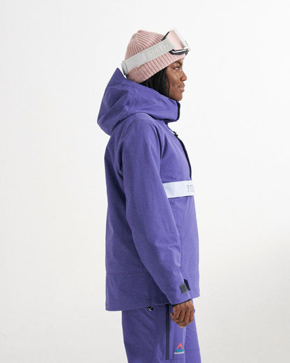 Snowscape Women's Recycled Anorak - Purple Indigo - Studio Model