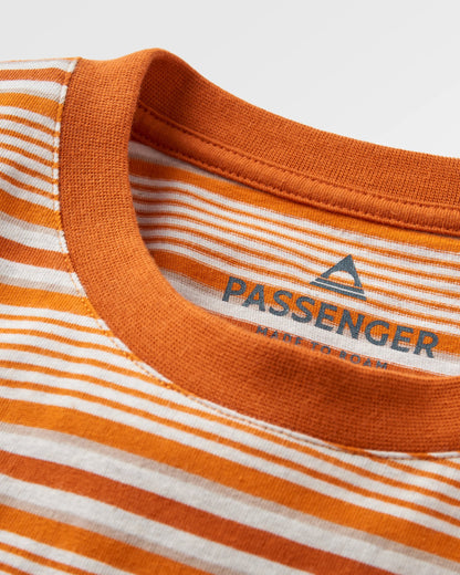 Retro Relaxed Fit T-Shirt - Sunrise Orange Stripe - Flatlay