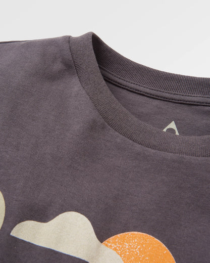 Tall Pines Women's Recycled Cotton T-shirt - Charcoal - Flatlay