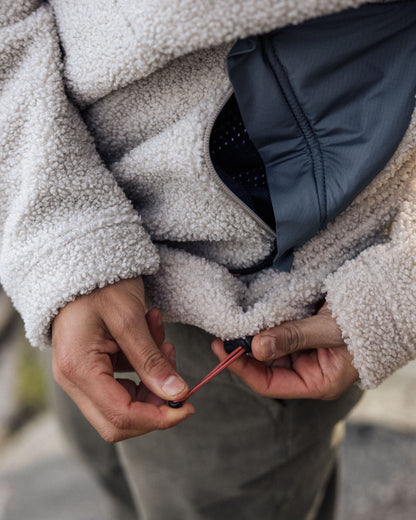 Muse Recycled Polar-Lined Sherpa Fleece - Pebble Grey - Lifestyle