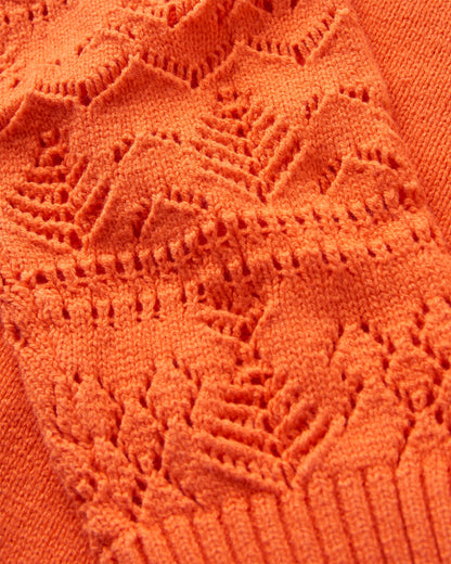 Grace Open Knit Cardigan - Ember Orange - Flatlay