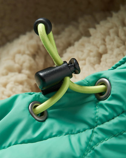 Earthy Recycled Sherpa Lined Insulated Jacket - Green Spruce - Flatlay