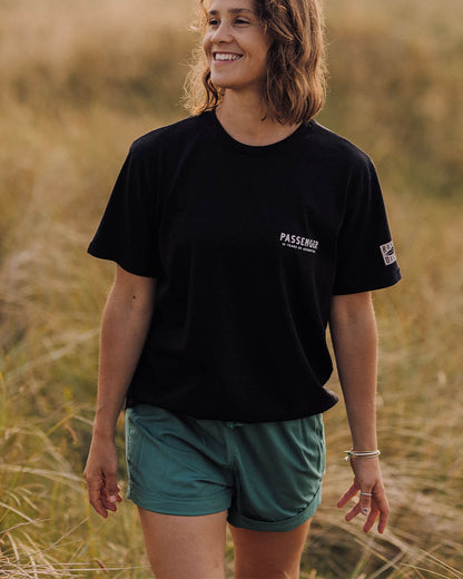 Float Oversized Recycled Cotton T-Shirt - True Black