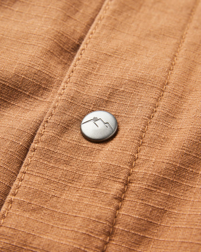 Way Flannel Lined Overshirt - Toffee - Flatlay