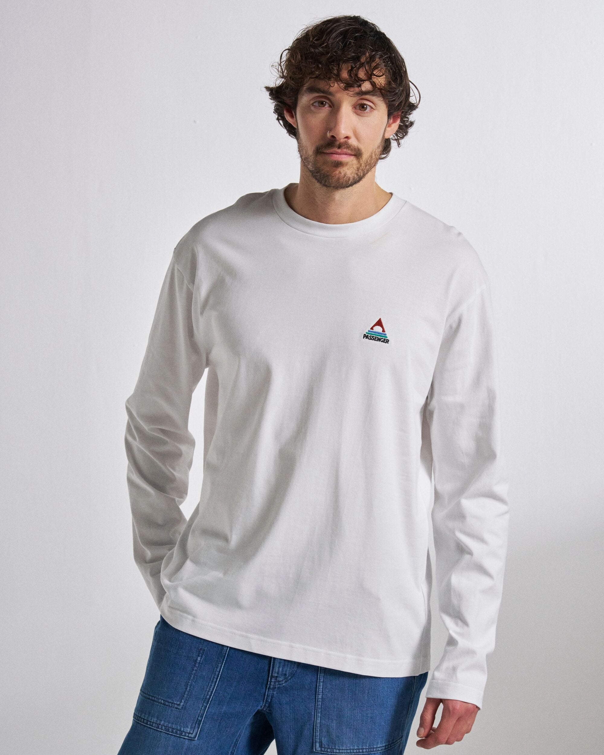 Vita Organic Cotton Relaxed Fit LS T-shirt - White - Studio Model