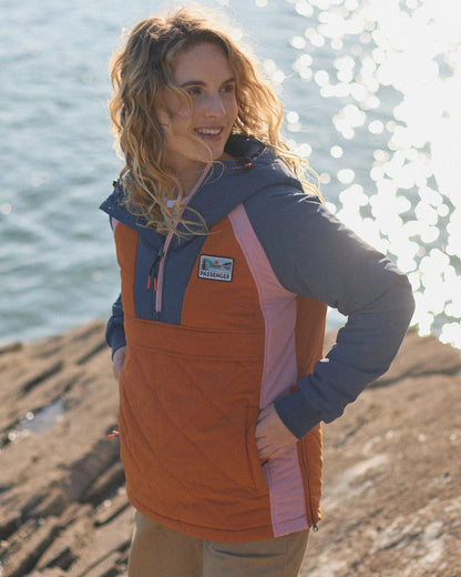 Ocean Recycled Insulated Anorak - Dark Denim/Sunset Orange - Lifestyle