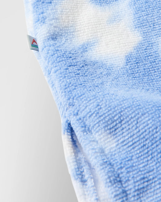 Tulum Recycled Towel Poncho - Tie Dye Cornflower
