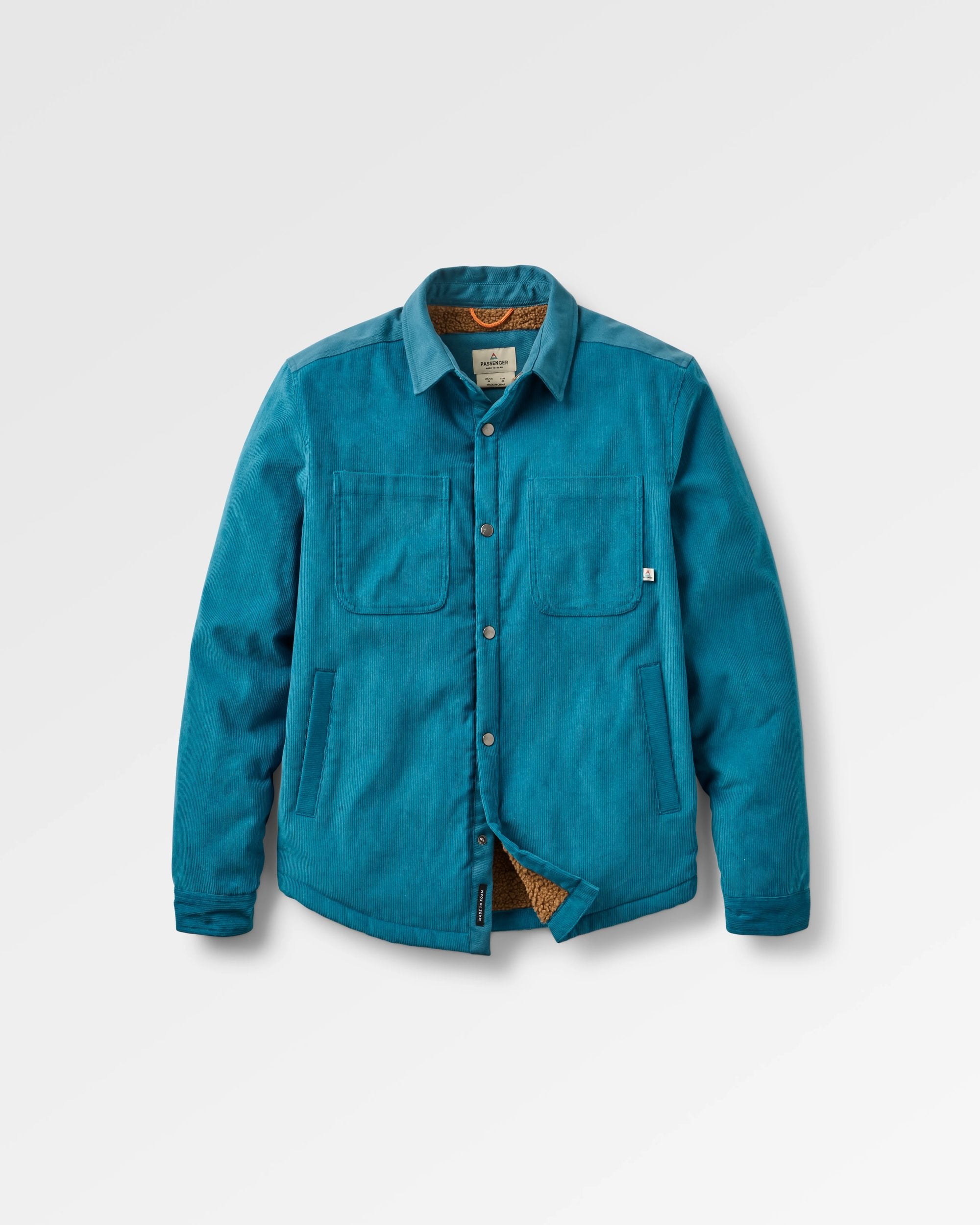 Kodiak Sherpa Lined Cord Overshirt - Blue Steel - Flatlay