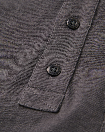 Headland LS Slub Henley - Faded Black - Flatlay