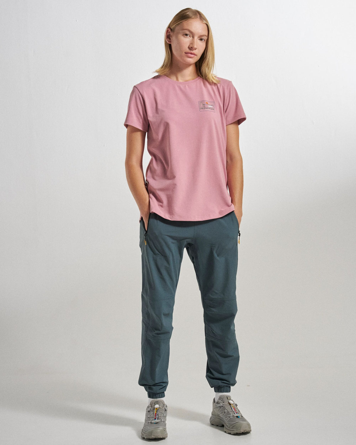 Roamer Women's Drirelease® Active T-Shirt - Pink Haze - Studio Model