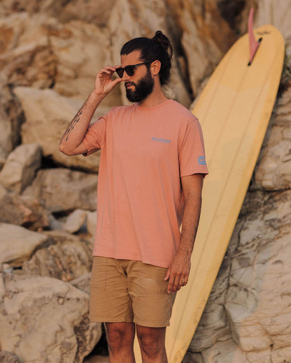 Icon Recycled Cotton T-Shirt - Peach