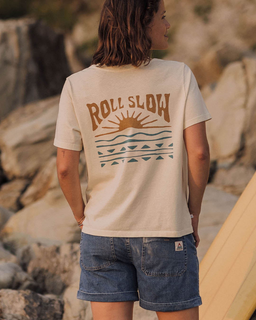 Rolling Slow Recycled Cotton T-Shirt - Pale Yellow