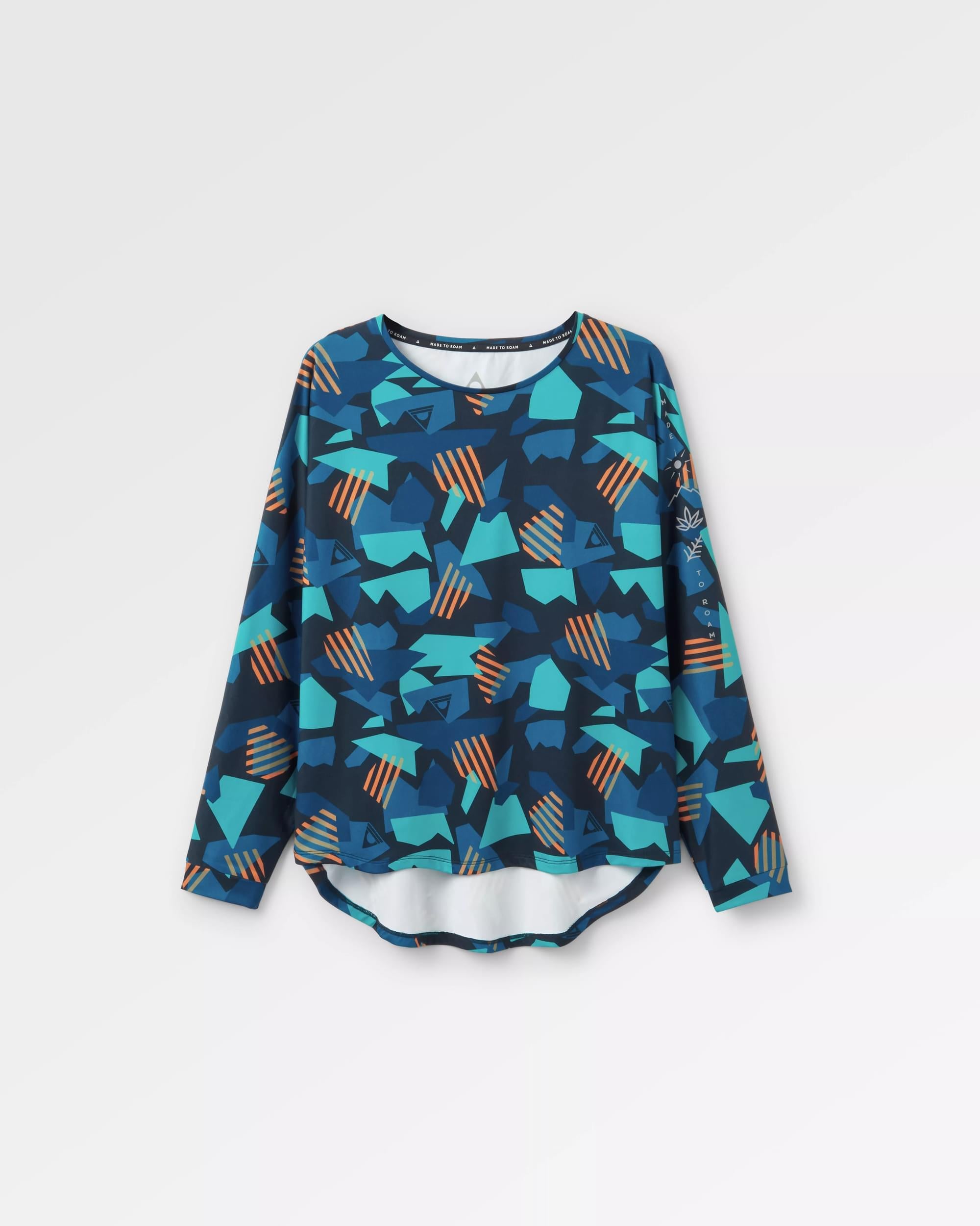 Hatha Recycled Active Top - Deep Navy Camo - Flatlay