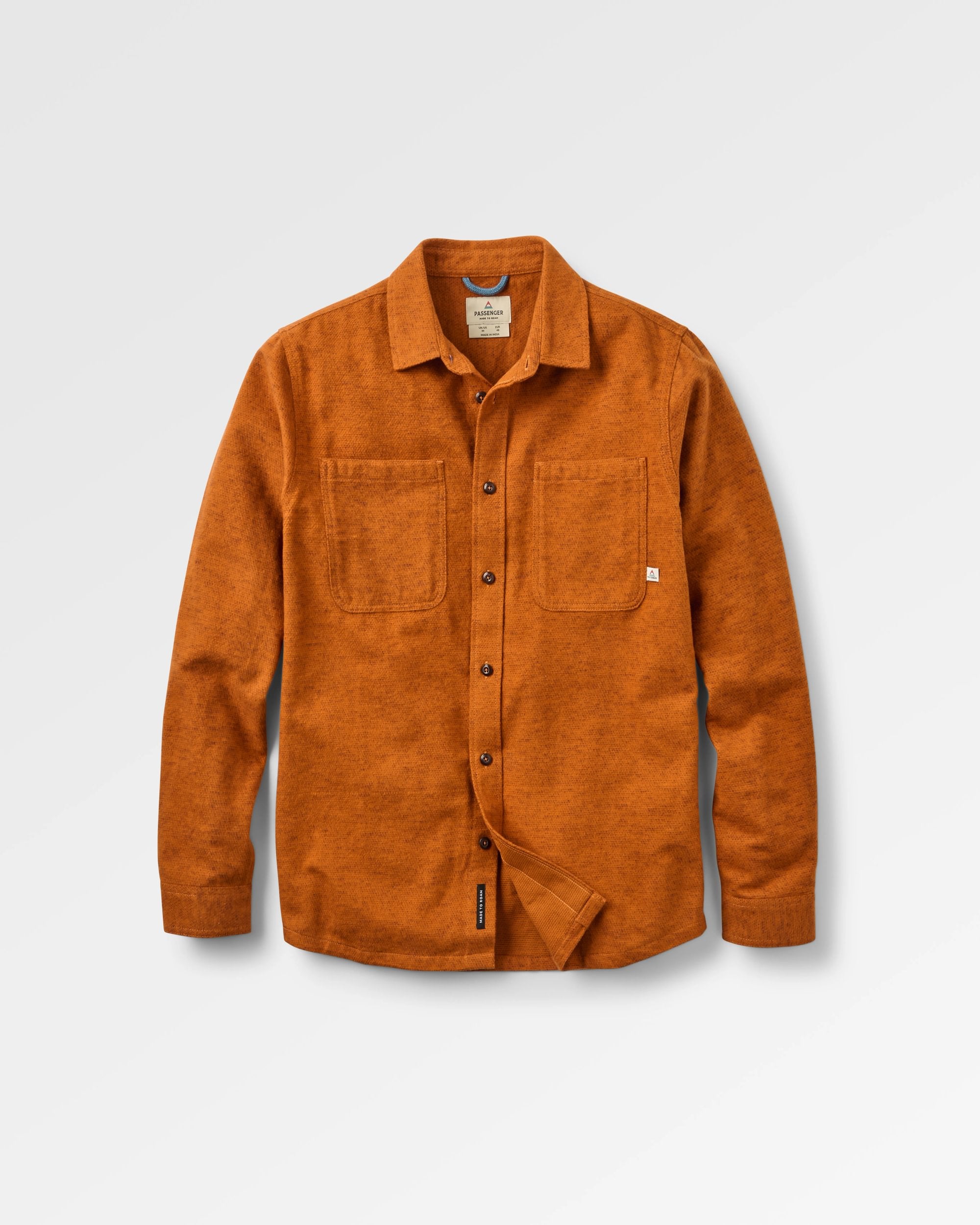 Backcountry Flannel Shirt - Retro Orange - Flatlay