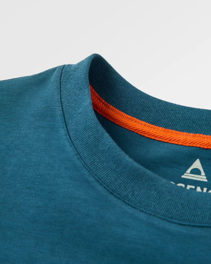 Roamer Patch Relaxed Fit T-Shirt - Dark Denim - Flatlay