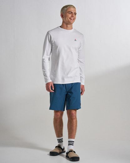 Classic Logo LS T-Shirt - White - Studio Model