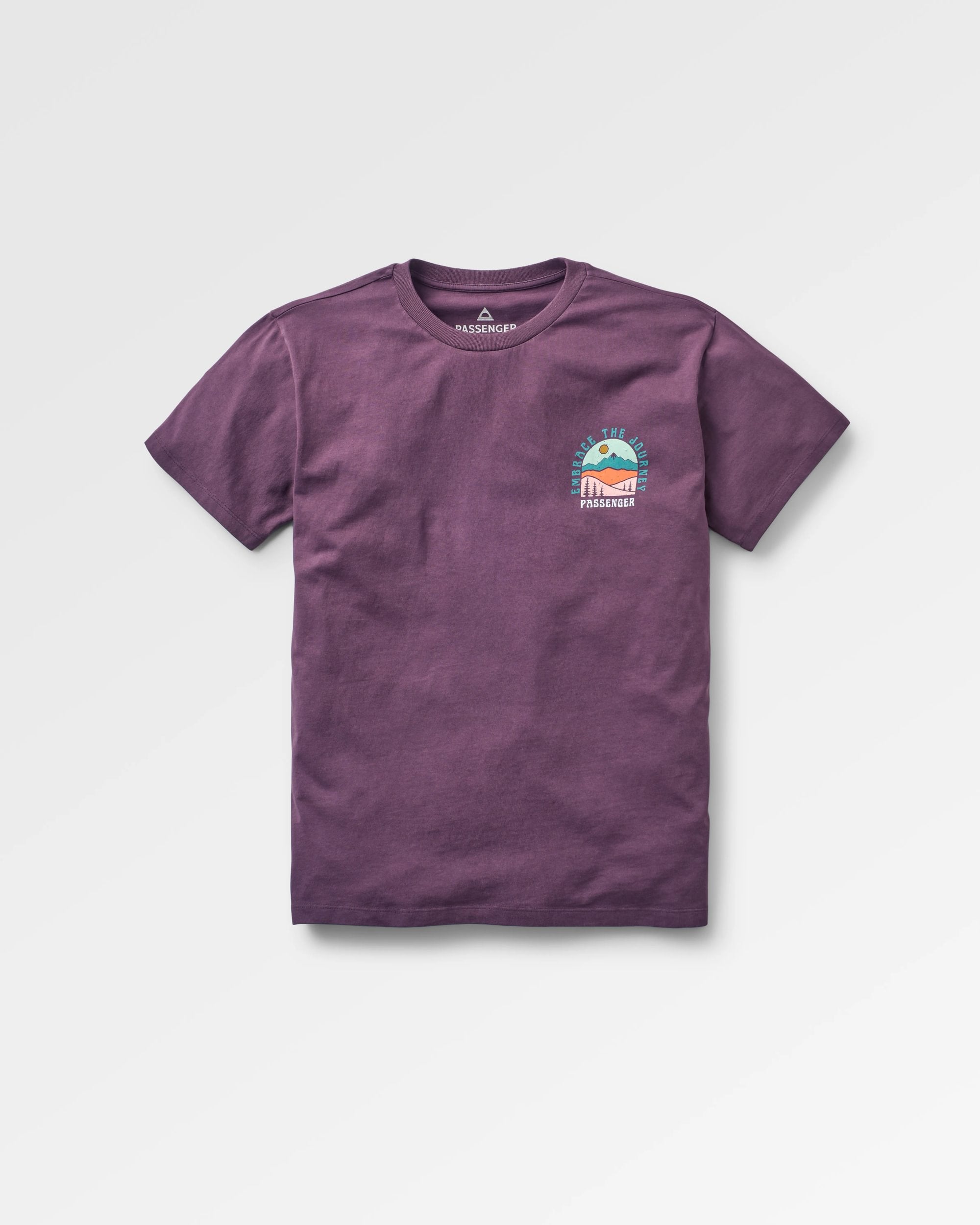 Outlook Recycled Cotton Oversized T-Shirt - Deep Plum - Flatlay