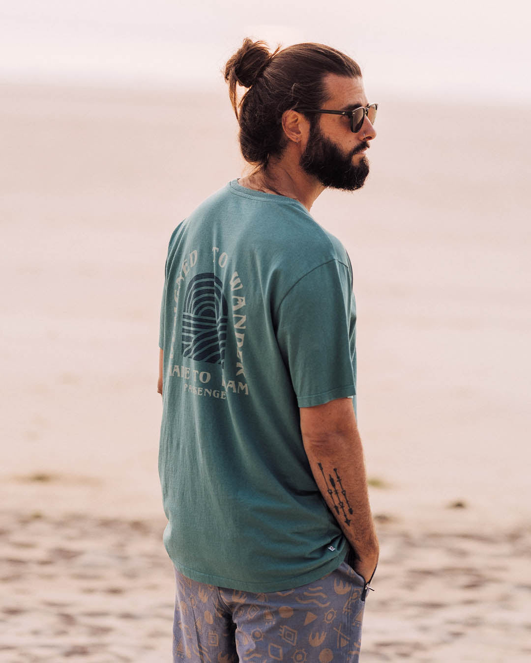 Sundown Recycled Cotton T-Shirt - Deep Sea