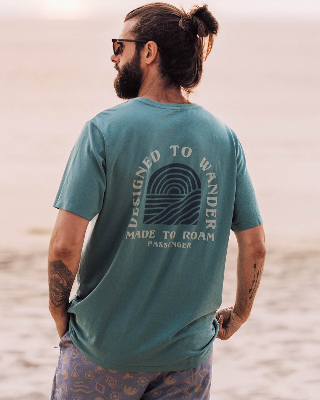 Sundown Recycled Cotton T-Shirt - Deep Sea