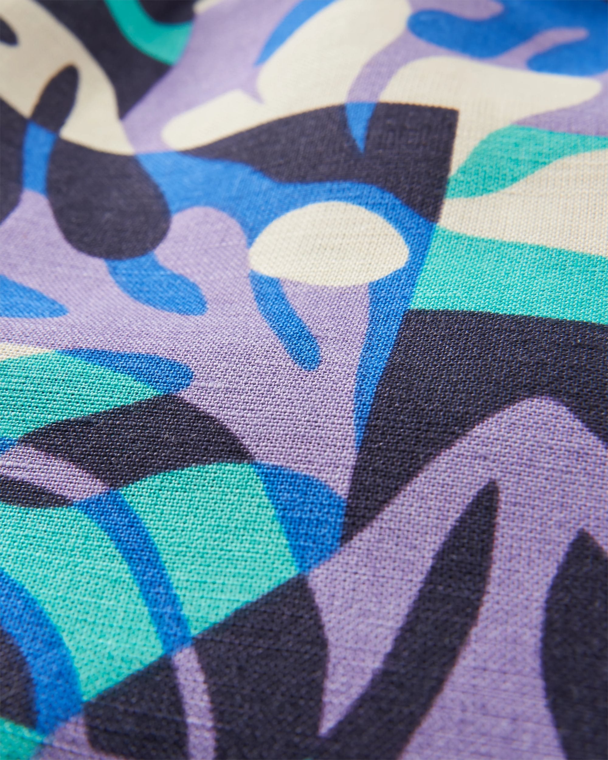 Santosa Woven Short - Mountain Foliage Purple - Flatlay