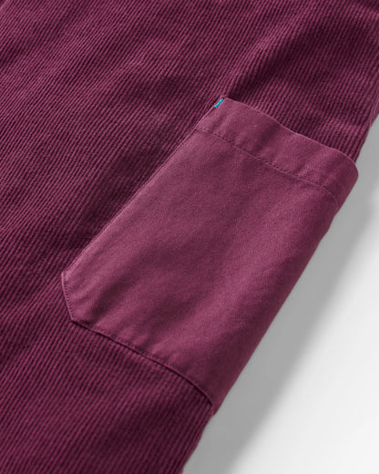 Refuel Organic Cotton Cord Dungarees - Fig - Flatlay