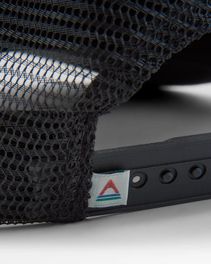 Core Recycled Cotton Trucker Cap - Black/ White - Flatlay