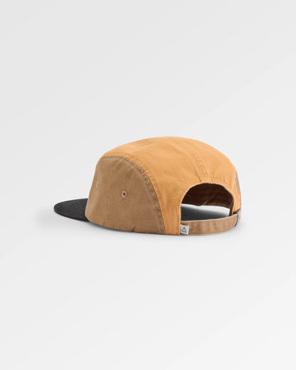 Fixie Recycled 5 Panel Cap - Spruce Yellow/Toffee - Flatlay