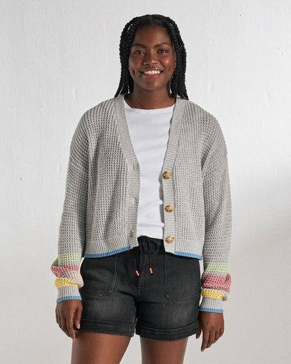 Serenity Knitted Cardigan - Grey Marl - Studio Model