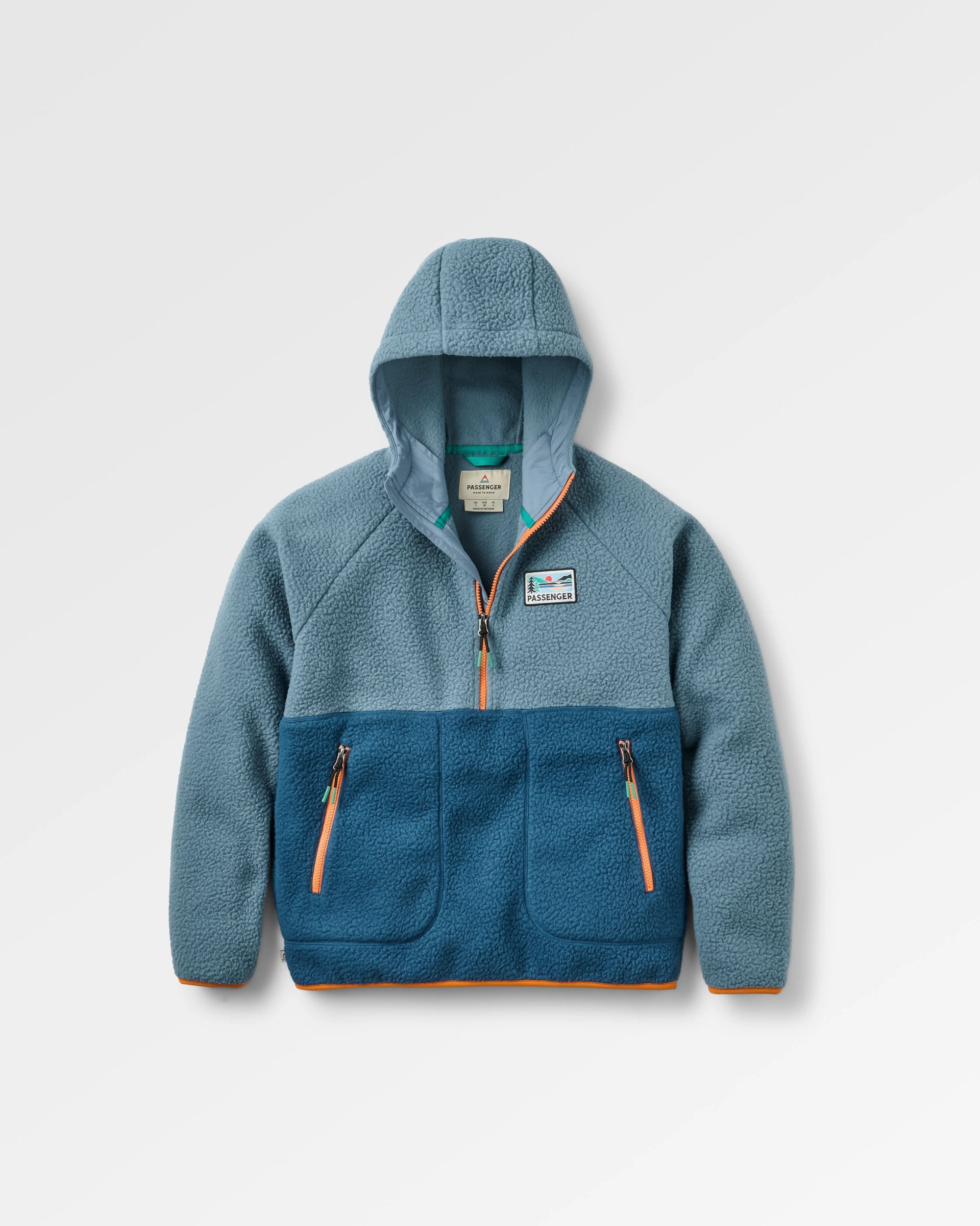 Maine 1/2 Zip Recycled Sherpa Fleece Stormy Blue/Dark Denim