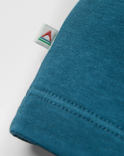 Roamer Patch Relaxed Fit T-Shirt - Dark Denim - Flatlay