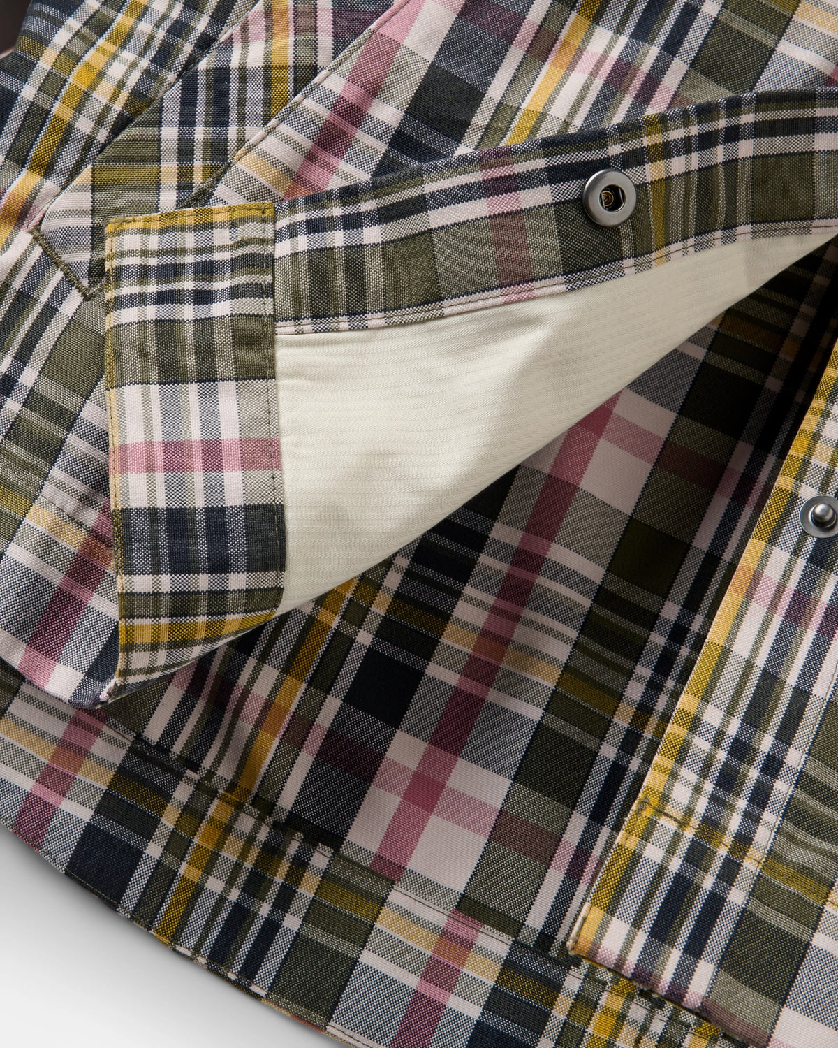 Mistline Overshirt - White Sand Multi Check - Flatlay