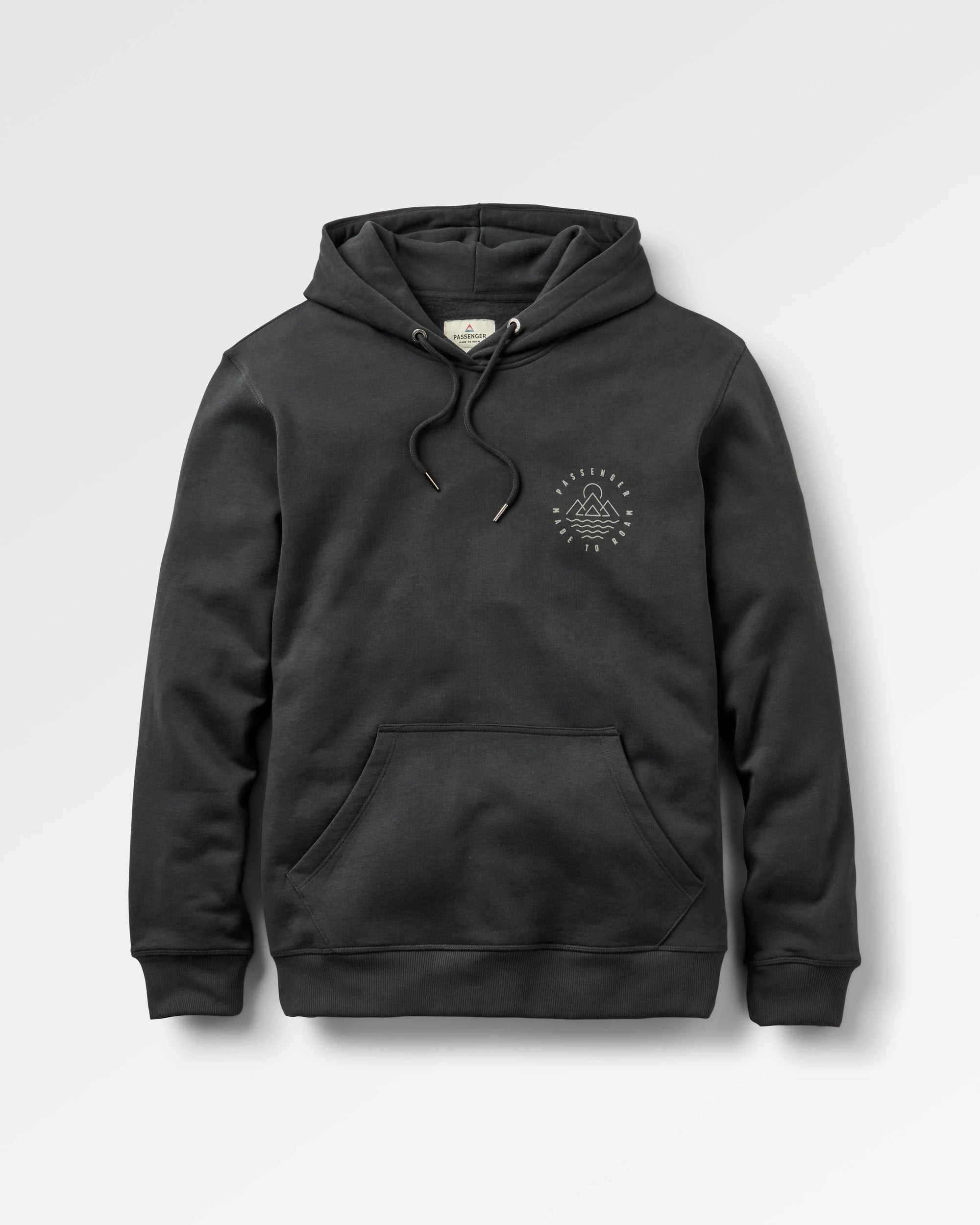 Escapism Recycled Cotton Hoodie - Black - Flatlay