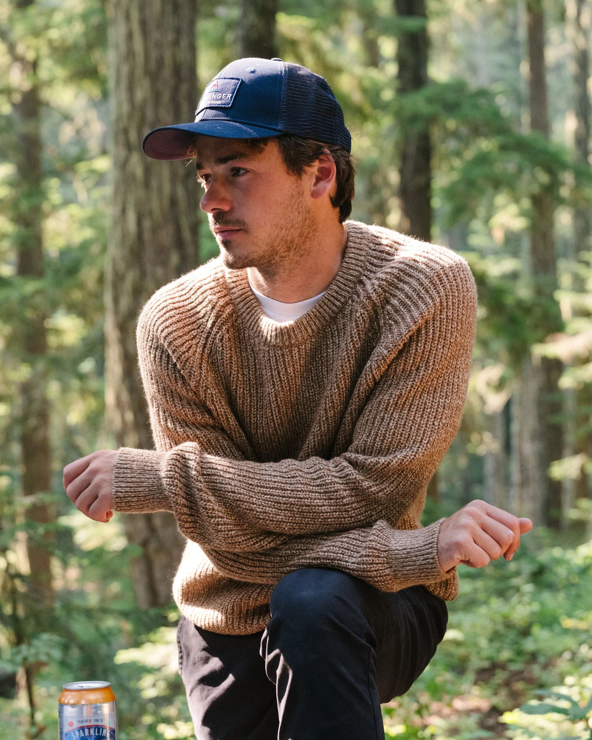 Fog Recycled Knitted Jumper - Stone - Lifestyle