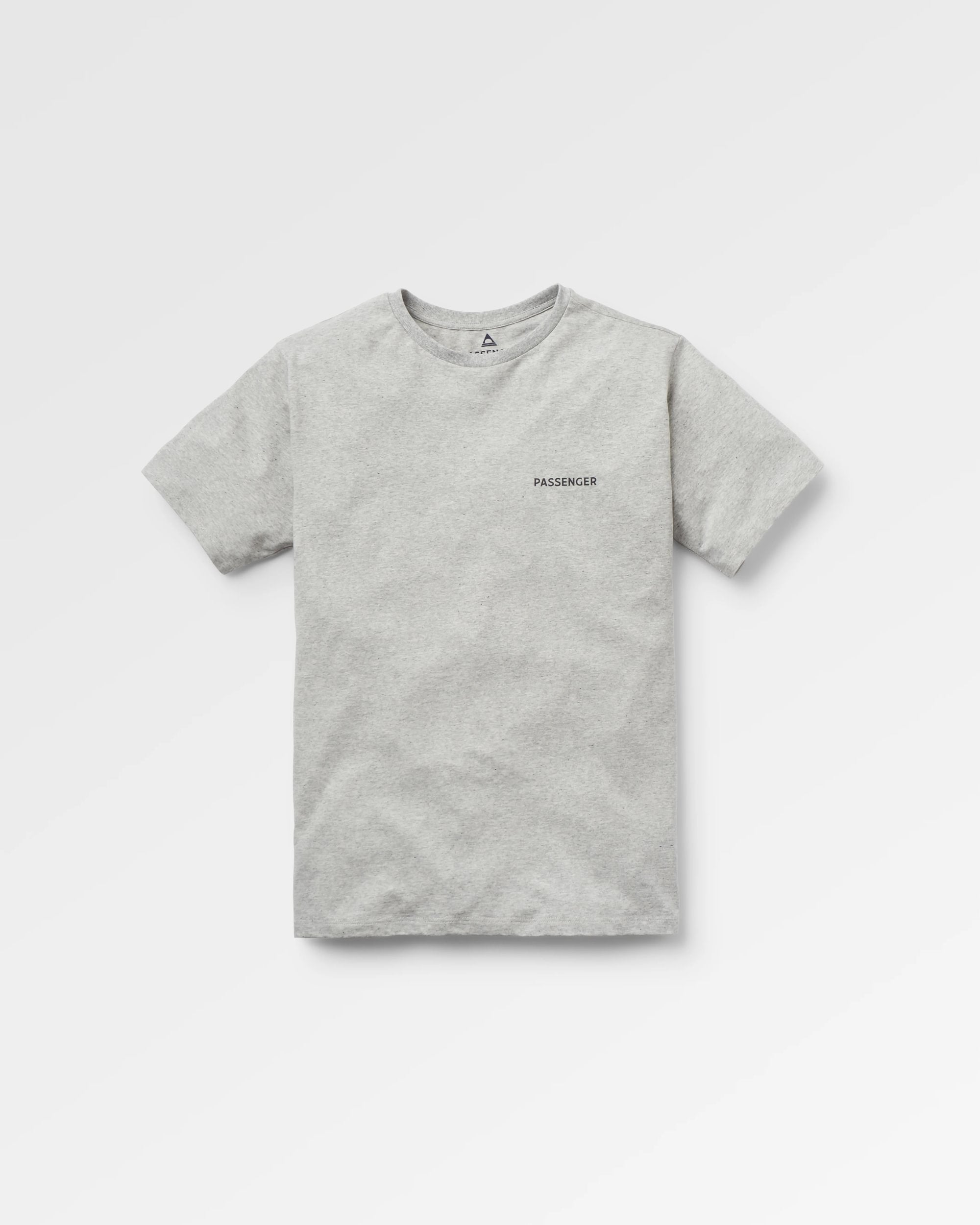 Roamer Men's Recycled Cotton T-Shirt - Grey Marl - Flatlay